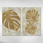 Kit Quadros Decorativos Folhas Marmorizadas