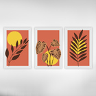 Kit Quadros Decorativos Folhas Minimalista