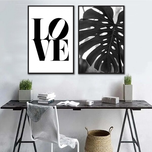 Kit Quadros Decorativos Frase Love
