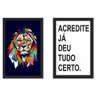 Kit Quadros Decorativos Frases Leão