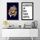 Kit Quadros Decorativos Frases Leão