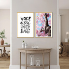 Kit Quadros Decorativos Frases Sakura Cerejeira Flor