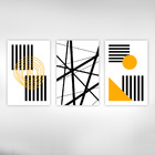 Kit Quadros Decorativos Geometrico Amarelo
