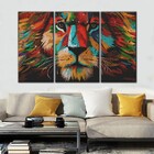 Kit Quadros Decorativos Leão  Colorido