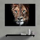 Kit Quadros Decorativos Leão E Leoa