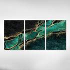 Kit Quadros Decorativos Marmorizado Esmeralda