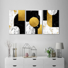 Kit Quadros Decorativos Marmorizado Geometrico