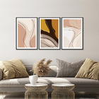 Kit Quadros Decorativos Minimalista Marrom