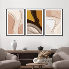 Kit Quadros Decorativos Minimalista Marrom