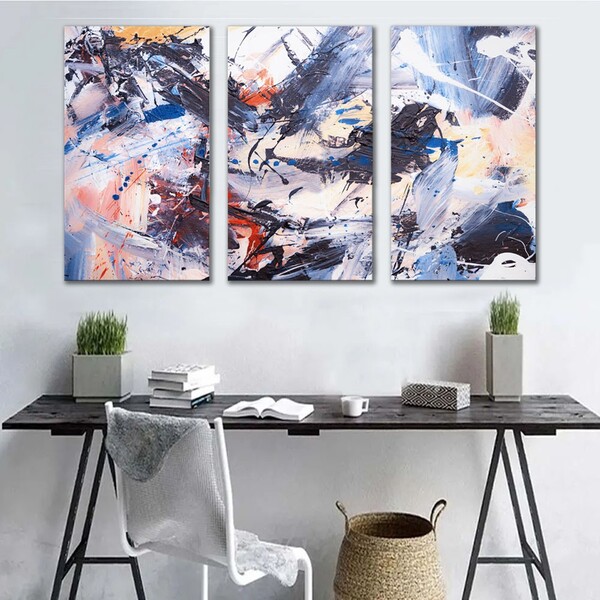 Kit Quadros Decorativos Moderno Abstrato