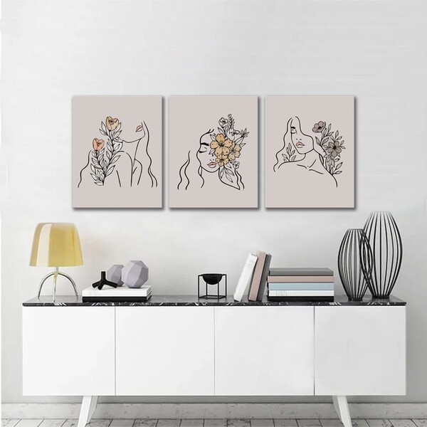 Kit Quadros Decorativos Mulheres Minimalistas