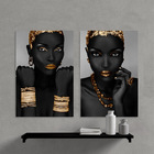 Kit Quadros Decorativos Nrega Dourada