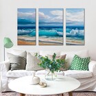 Kit Quadros Decorativos Ondas Do Mar