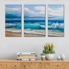 Kit Quadros Decorativos Ondas Do Mar