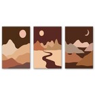 Kit Quadros Decorativos Paisagem Minimalista Dia E Noite