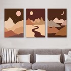 Kit Quadros Decorativos Paisagem Minimalista Dia E Noite