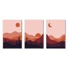 Kit Quadros Decorativos Paisagem Minimalista Montanhas