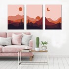 Kit Quadros Decorativos Paisagem Minimalista Montanhas