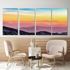 Kit Quadros Decorativos Paisagem Montanhas Colorida