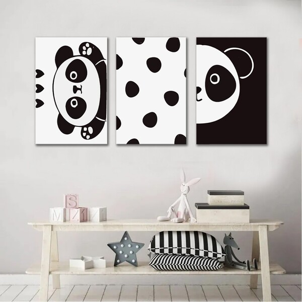 Kit Quadros Decorativos Panda Infantil
