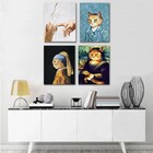 Kit Quadros Decorativos Pinturas Famosas Gatos