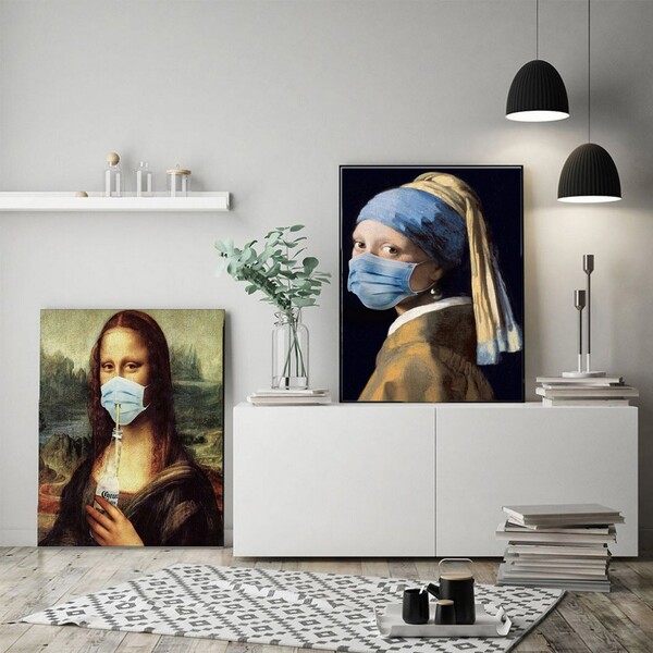 Kit Quadros Decorativos Pinturas Famosas Na Quarentena