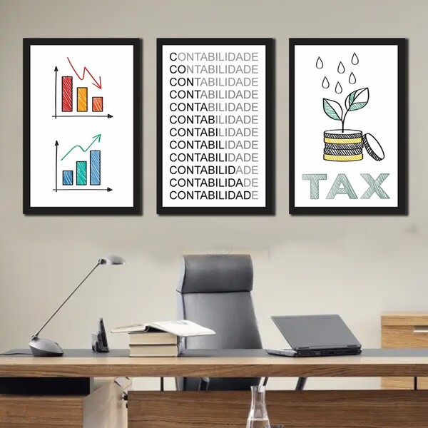 Kit Quadros Decorativos Profissão  Contabilidade