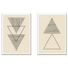 Kit Quadros Decorativos Triângulos Minimalistas