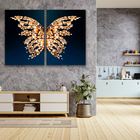 Kit Quadros Dupla Asa De Borboleta