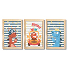 Kit Quadros Infantil Dinossauro Kids 20x30 3 Peças - Moldura