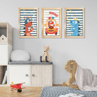 Kit Quadros Infantil Dinossauro Kids 20x30 3 Peças - Moldura