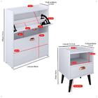 Kit Quarto 2 Mesas Cabeceira Pés Palito Retrô Sapateira Puxad