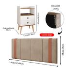 Kit Quarto 2 Mesas Cabeceira Retrô Off White/freijó Gavetas N