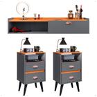 Kit Quarto 2 Mesas Cabeceira Retrô Pés Palito Penteadeira Sus