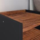 Kit Quarto 2 Mesinhas Nicho Retrô Estilo Preto/freijó E Cabec