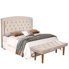 Kit Quarto Cabeceira Estofada Milão 140cm E Recamier Paris