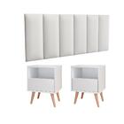 Kit Quarto Casal Cabeceira Modulada Cama Box 1,40 E 2 Mesinha