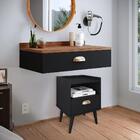 Kit Quarto Casal Penteadeira Suspensa Gloss Mesinha Estilo Pr