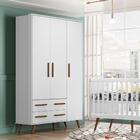 Kit Quarto De Bebe Berço E Guarda Roupa Lyon Branco