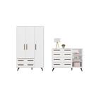 Kit Quarto De Bebe Guarda Roupa E Sapateira Viena Branco