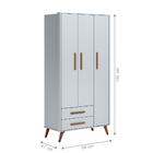 Kit Quarto De Bebe Retro Genova Cinza Com Colchao