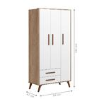 Kit Quarto De Bebe Retro Guarda Roupa E Sapateira Dallas Carv