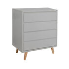 Kit Quarto Infantil Retrô Cinza Fosco - Berço + Cômoda Sem Po