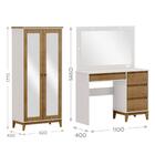 Kit Quarto Penteadeira Camarim Com Espelho Led Tomada Armário