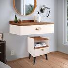 Kit Quarto Penteadeira Suspensa Gloss Mesinha Lateral Estilo