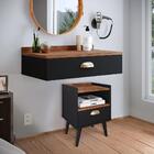 Kit Quarto Penteadeira Suspensa Gloss Mesinha Lateral Estilo