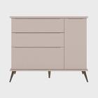 Kit Quarto Retrô Guarda Roupa E Cômoda C/porta Rosê 100% Mdf