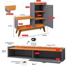 Kit Quarto Sapateira Shoes Banquinho Pés Madeira Rack Suspens