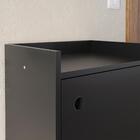 Kit Quarto Sapateira Shoes Preto Banquinho Pés Madeira Rack S