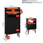 Kit Quarto Sapateira Vertical 3 Gavetas Basculantes Dark E Me